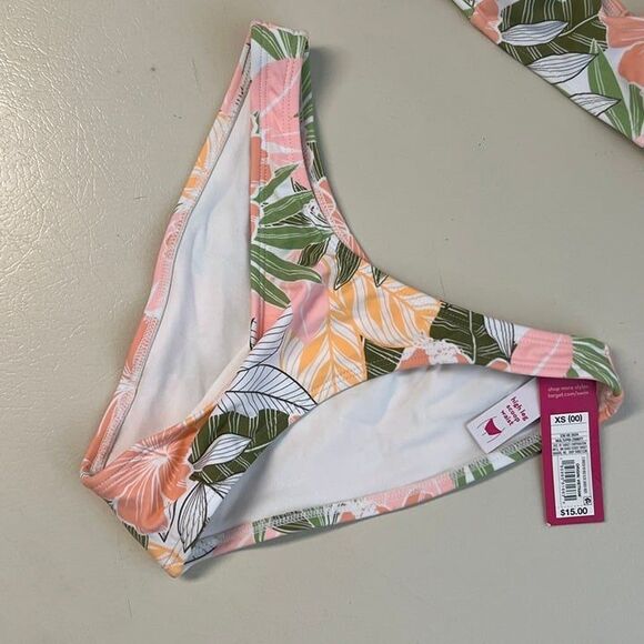 Xhilaration Women's Floral Two Piece Bikini Swimsuit - Size XS (00) - Picture 4 of 8